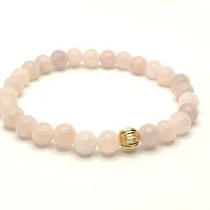 Genuine Rose Quartz Love beaded bracelet